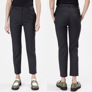 NILI LOTAN Tel Aviv Wool Pinstripe Charcoal Grey Straight Ankle Pants \\ 4